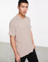 Фото #1 товара ASOS DESIGN relaxed ribbed polo with revere in light brown