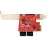 StarTech.com SATA PCIe Card - 4 Port PCIe SATA Expansion Card - 6Gbps - Low Profile Bracket - Stacked SATA Connectors - ASM1164 Non-Raid - PCI Express to SATA Converter - PCIe - SATA - PCIe 3.0 - Red - ASMedia - ASM1164 - 6 Gbit/s