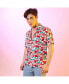 Men's Scarlet Red Rose Foliage Shirt