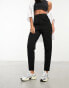 ASOS DESIGN jersey tapered tailored trousers in black