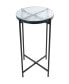 Фото #1 товара 24" Metal with Textured Glass Tabletop X-Shaped Accent Table