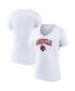 ფოტო #1 პროდუქტის Women's White Louisville Cardinals Evergreen Campus V-Neck T-shirt