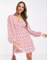 Фото #1 товара Glamorous wrap mini tea dress in pink ditsy