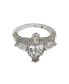 ფოტო #2 პროდუქტის Suzy Levian Sterling Silver Marquise Cubic Zirconia Engagement Ring
