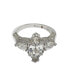 ფოტო #2 პროდუქტის Suzy Levian Sterling Silver Marquise Cubic Zirconia Center Stone Ring