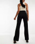 Y.A.S tailored zip front wide leg trousers in black