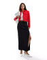 Фото #4 товара Mango cropped tailored jacket in red