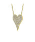 ფოტო #2 პროდუქტის 14k Gold Plated with Pave Cubic Zirconia Heart Layering Necklace