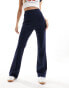 Фото #1 товара Vila high waisted pin tuck pull on trousers in navy