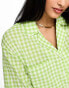 Whistles Grace gingham check bowling shirt in green