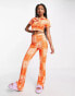 Daisy Street high waisted flare trousers in orange bandana co-ord Оранжевый, 34 - фото #1