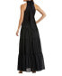 ფოტო #4 პროდუქტის Women's Tie Neck Tiered Halter Gown