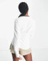 Фото #2 товара Weekday Essnence standard long sleeve top in white