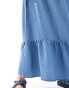 Фото #4 товара Vero Moda Curve layered maxi skirt in medium blue denim