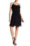 Фото #1 товара Parker 154270 Women's Texture Dotted Ruffle Slip Dress Black Sz. Small