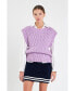 ფოტო #3 პროდუქტის Women's Chunky Knit Sweater Vest