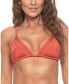 Фото #1 товара Women's Contrast Detail Over-the-shoulder Triangle Bikini Top