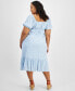 Фото #2 товара Women's Printed Puff-Sleeve Midi Dress, XXS-4X