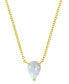 Lab-Grown Opal Pear Cut Solitaire 18" Pendant Necklace (5/8 ct. t.w.)