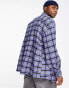 ASOS DESIGN extreme oversized brushed flannel check shirt in purple