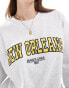 ASOS DESIGN oversized sweat with new orleans graphic in ice marl Серый, S - EU 36-38 - фото #2