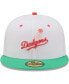 Фото #2 товара Men's White, Green Los Angeles Dodgers 50Th Anniversary In Los Angeles Watermelon Lolli 59Fifty Fitted Hat
