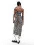 Reclaimed Vintage lace trim slip dress in leopard print