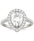 ფოტო #5 პროდუქტის Moissanite Pear Halo Ring (2-5/8 ct. tw. Diamond Equivalent) in 14k White Gold
