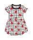 Baby Girls Baby Organic Cotton Dress and Cardigan 2pc Set, Black Red Heart
