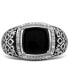 Фото #2 товара Men's Onyx & Diamond (1/10 ct. t.w.) Ring in Sterling Silver