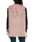 Surell Accessories Shaggy Vest Women's Pink
