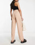 Фото #2 товара Miss Selfridge d-ring belt baggy trouser in tan