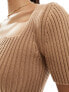 Фото #5 товара Fashionkilla knitted v neck top in brown