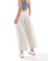 Фото #4 товара ASOS DESIGN Petite raw edge barrel leg trouser with linen in stripe