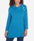 ფოტო #1 პროდუქტის Petite Split Cowl Neck Solid Textural Knit Top