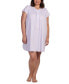 ფოტო #1 პროდუქტის Plus Size Short-Sleeve Embroidered Nightgown