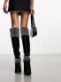 Azalea Wang Marlena cuff knee boot in black