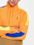 Фото #1 товара Polo Ralph Lauren icon logo colourblock hybrid half zip sweatshirt in resort orange multi