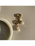 ფოტო #2 პროდუქტის 18K Gold Plated Freshwater Pearls with Stars Huggie Hoops - Twinkie Earrings For Women