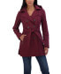 Фото #3 товара Women's Belted Double Breasted Soft Shell Trench Coat With Detachable Hood