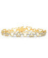 ფოტო #1 პროდუქტის Gleaming Gold-Plated Heart Bracelet with Cubic Zirconia