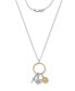Фото #2 товара Macy's diamond Triple Charm Ring 18" Pendant Necklace (1/8 ct. t.w.) in Sterling Silver & 10k Gold