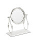 Фото #1 товара Table Mirror with Leaf Design Border and Marble Base, 4" x 14"