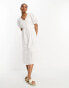 Фото #4 товара Vero Moda broderie midi dress with bow back in white