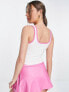 Daisy Street Active crop vest in white and pink