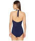 Фото #3 товара Heidi Klein Women's 182809 Body Wrap Navy One Piece Swimsuits Size XL