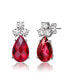 Фото #1 товара Sterling Silver White Gold Plated with Cubic Zirconia Pear Drop Earrings