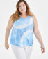 Style & Co Plus Size V-Neck Tank Top, Created for Macy's Sun Blue, 4X - фото #1