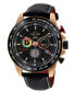 ფოტო #1 პროდუქტის Men's Scuderia Black Italian Leather Watch 45mm