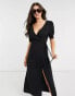 The Frolic – Exclusive – Sommerliches Strand-Maxikleid in Schwarz mit Wickeldetail